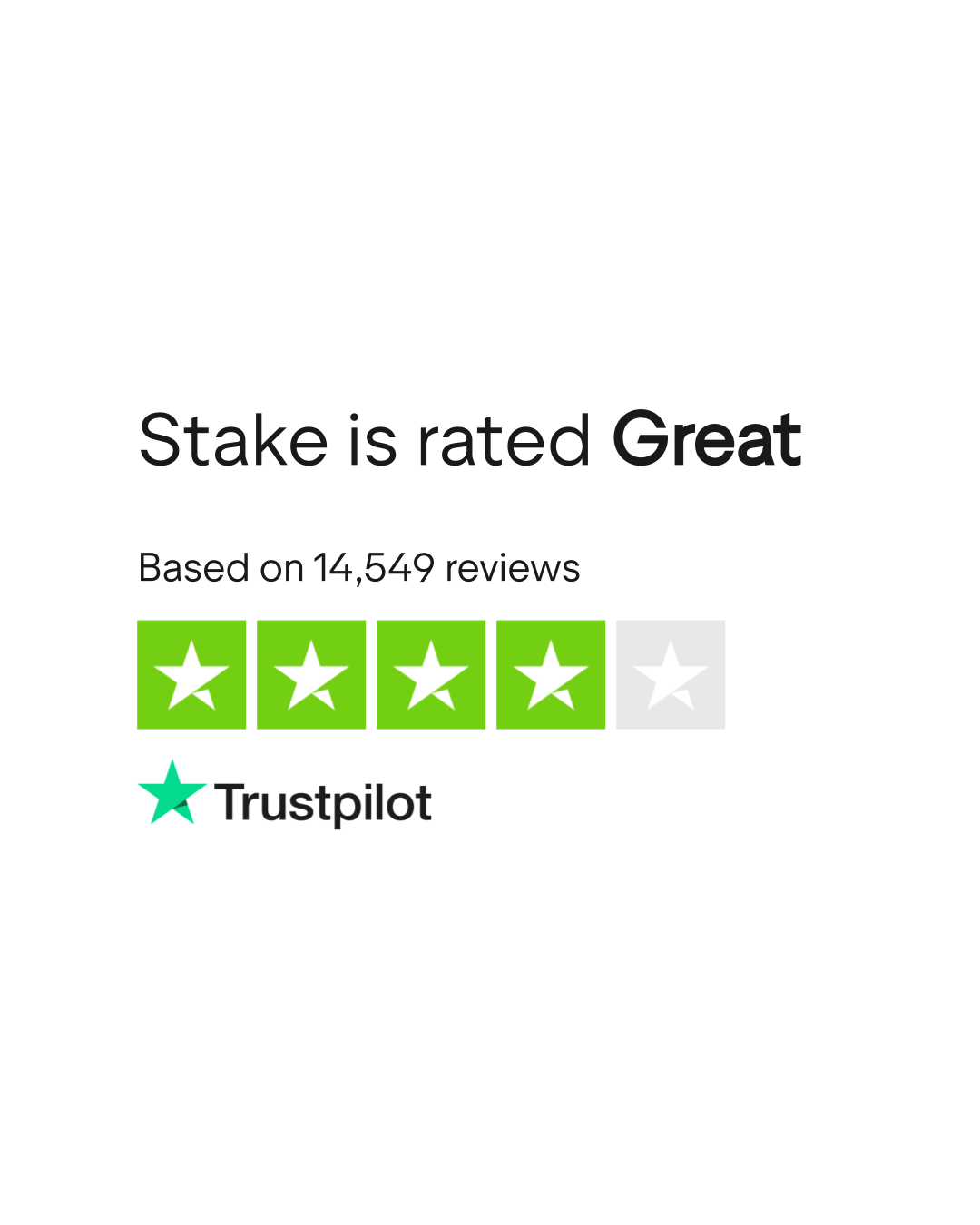 Note Trustpilot de Stake Casino