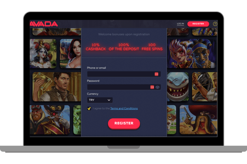 Vavada Registrierungsformular Screenshot